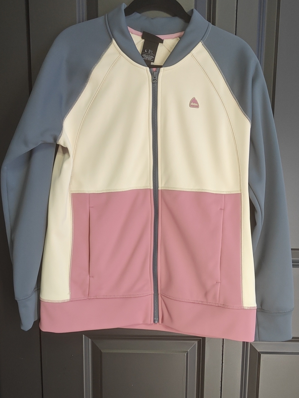 Burton Women's Colorblock Zip Jacket - White, Dusty Rose & Grey